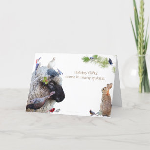 Cartão De Festividades Presentes de feriado vêm em muitas formas: Felizes