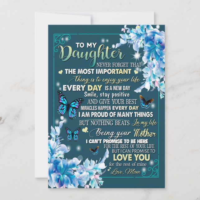 Cartão De Festividades Presentes de Filha | Carta À Minha Filha Do Pai (Frente)