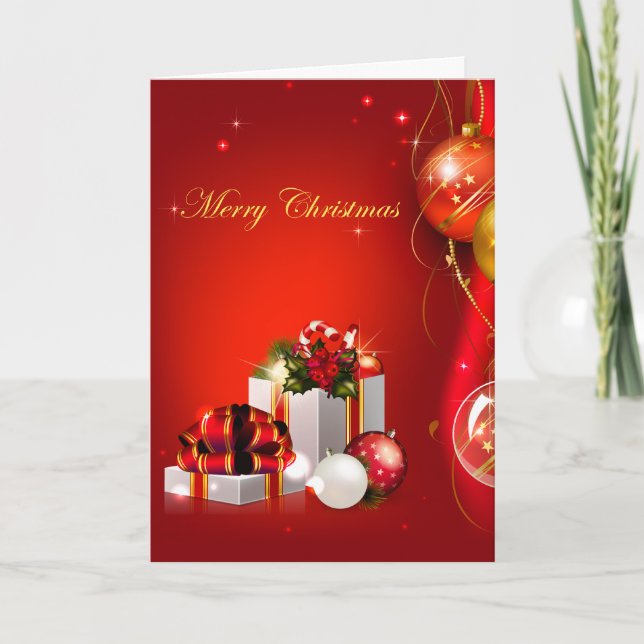 Cartão De Festividades Presentes de Natal (Frente)