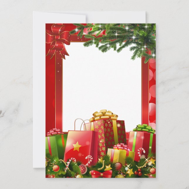Cartão De Festividades presentes de Natal (Frente)