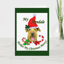 Cartão De Festividades Presentes de Natal Airedale Terrier