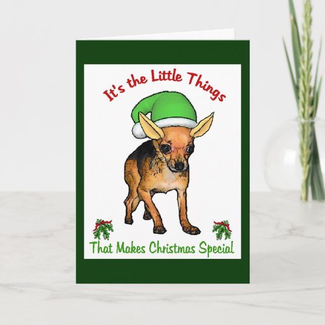 Cartão De Festividades Presentes de Natal Chihuahua (Frente)