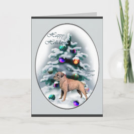 Cartão De Festividades Presentes de Natal de Borda Terrier