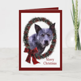 Cartão De Festividades Presentes de Natal de Cães de Gado Australianos