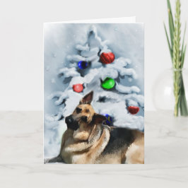 Cartão De Festividades Presentes de Natal de german shepherd