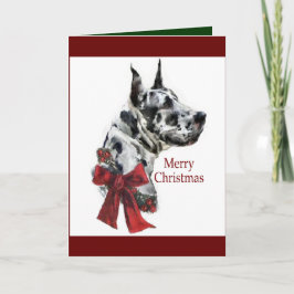 Cartão De Festividades Presentes de Natal de Harlequin Great Dane