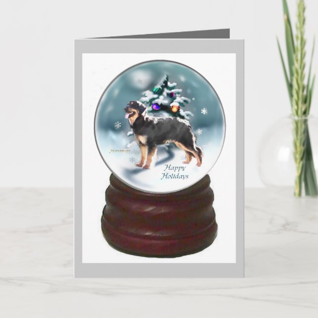 Cartão De Festividades Presentes de Natal de Hovawart (Frente)