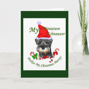 Cartão De Festividades Presentes de Natal de Miniatura Schnauzer