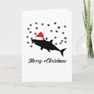 Cartão De Festividades Presentes de Natal de Tubarões papais noeis - Feli