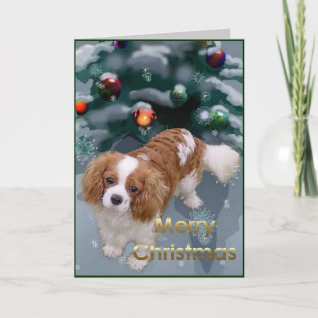 Cartão De Festividades Presentes de Natal do Cavalier King Charles Spanie (Frente)