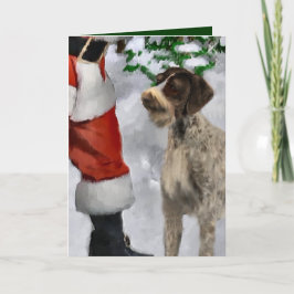 Cartão De Festividades Presentes de Natal do Ponteiro Alemão Wirehaired