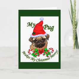 Cartão De Festividades Presentes de Natal dos Pug Amantes