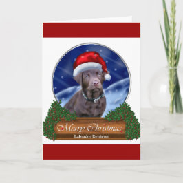 Cartão De Festividades Presentes de Natal para Labrador de Chocolate
