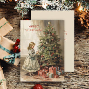 Cartão De Festividades Presentes de Natal para Menina de Árvore de Natal 