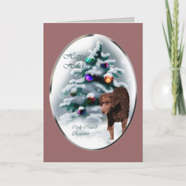 Cartão De Festividades Presentes de Natal para Retriever Revestidos Curly