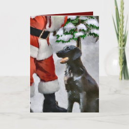 Cartão De Festividades Presentes de Natal para Retriever Revestidos Plano