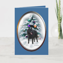 Cartão De Festividades Presentes de Natal Schipperke