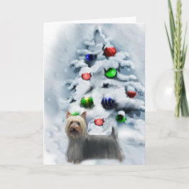 Cartão De Festividades Presentes de Natal Silky Terrier