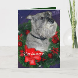 Cartão De Festividades Presentes de Natal Standard Schnauzer