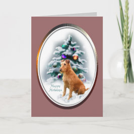 Cartão De Festividades Presentes de Natal Terrier irlandeses