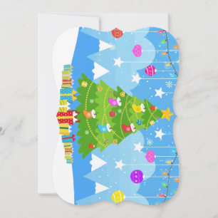 Cartão De Festividades Presentes de Natal vintage minimal decoração de ár
