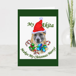 Cartão De Festividades Presentes do Natal de Akita