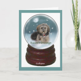 Cartão De Festividades Presentes do Natal de Cockapoo