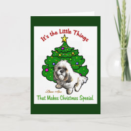 Cartão De Festividades Presentes do Natal de Lhasa Apso