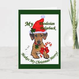 Cartão De Festividades Presentes do Natal de Rhodesian Ridgeback
