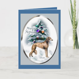 Cartão De Festividades Presentes do Natal de Saluki