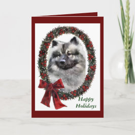 Cartão De Festividades Presentes do Natal do Keeshond
