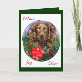 Cartão De Festividades Presentes do Natal do Spaniel de Boykin