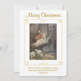Cartão De Festividades Presépio Cena Religiosa de Natal
