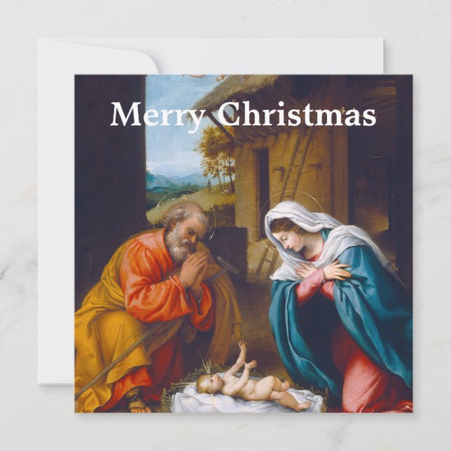 Cartão De Festividades Presépio Cristão (Frente)