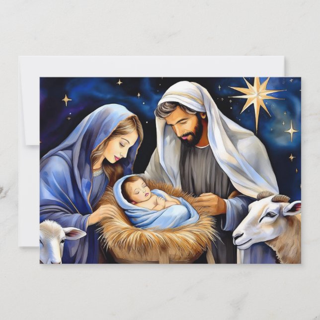 Cartão De Festividades Presépio de Natal  (Frente)