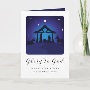 Cartão De Festividades Presépio de Natal Glória a Deus