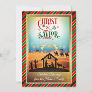 Cartão De Festividades Presépio "Feliz Natal e Ano Novo"