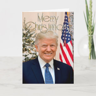 Cartão De Festividades Presidente Donald Trump Feliz Foto de Natal