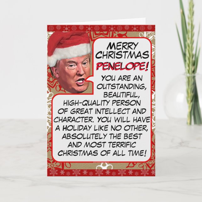 Cartão De Festividades Presidente Personalizado Donald Trump Natal (Frente)