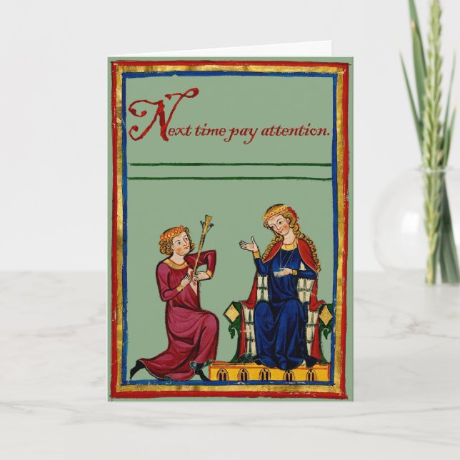 Cartão De Festividades Preste atenção na próxima vez (Frente)
