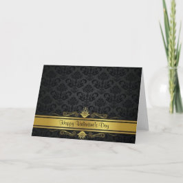 Cartão De Festividades Preto Elegante e Dourado