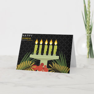 Cartão De Festividades preto feliz kwanzaa