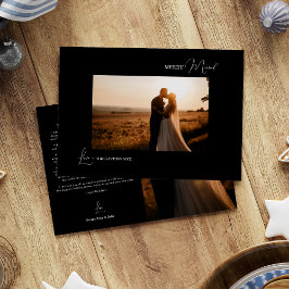 Cartão De Festividades Preto Simples Moderno Natal Alegre Casado Foto