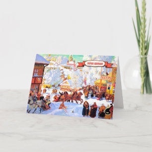 Cartão De Festividades Prettige Kerstdagen.Cartão de Natal em holandês