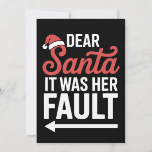 Cartão De Festividades Prezado Papai Noel Foi Dela A Culpa Casais No Nata