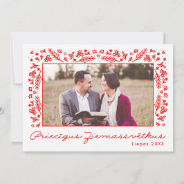 Cartão De Festividades Priecigus Ziemassvetkus - Personalizado letão