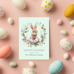 Cartão De Festividades Primavera Bunny Easter Egreath Personalizado