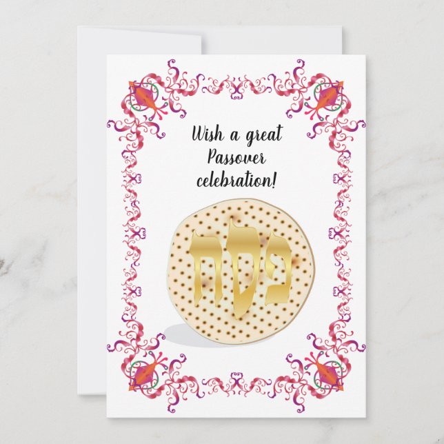 Cartão De Festividades Primavera Pesach Seder de Passagem Feliz (Frente)