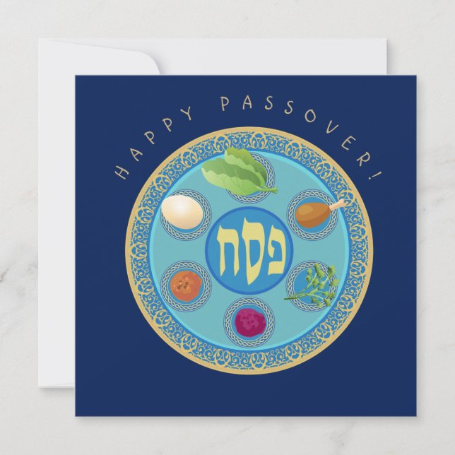 Cartão De Festividades Primavera Pesach Seder de Passagem Feliz (Frente)