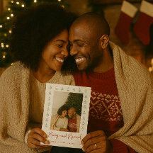 Primeira Feliz De Natal E Foto De Recém-Casados